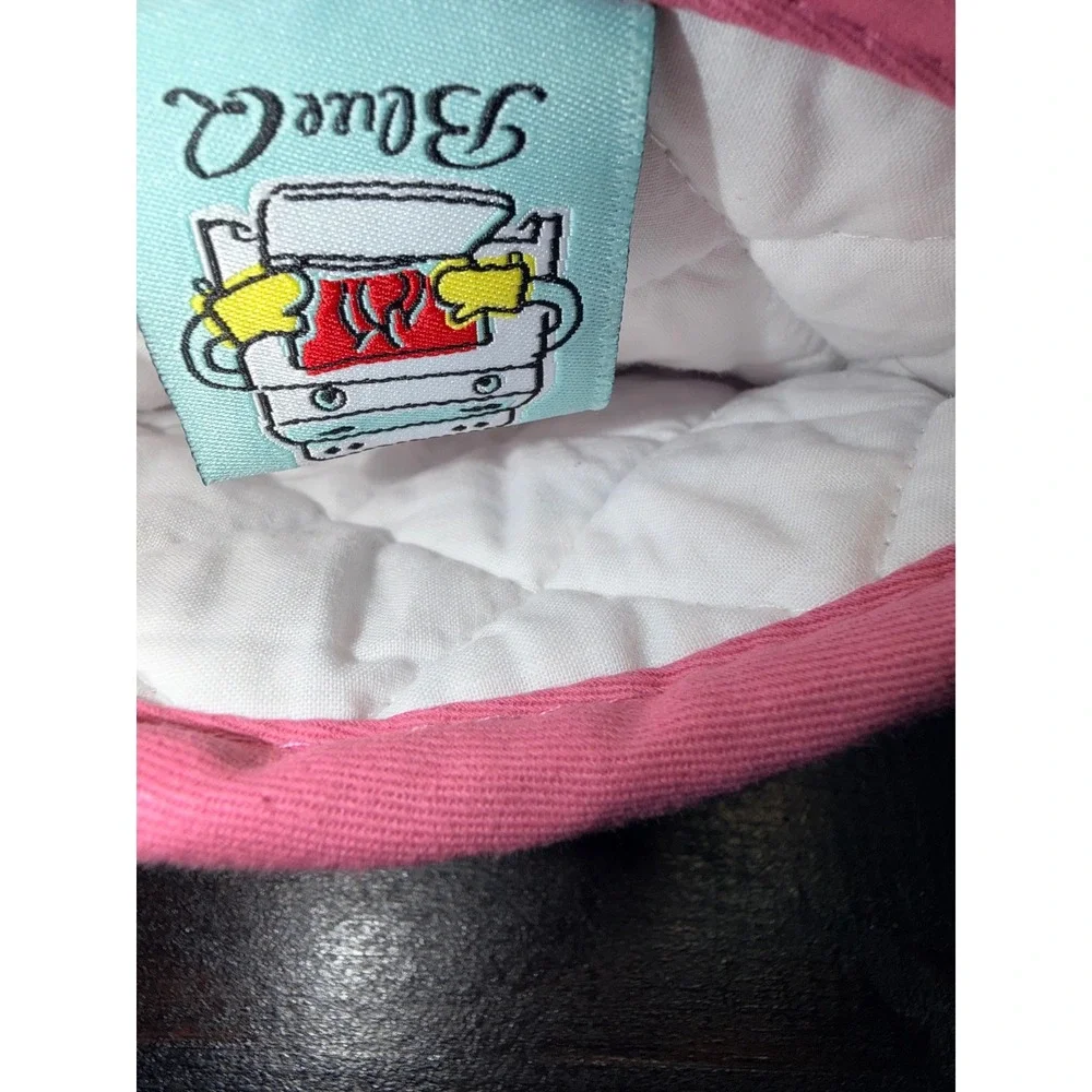 Blue Q My Favorite‎ Salad is Wine Oven Mitt Green Pink Retro Funny Cotton NWT
